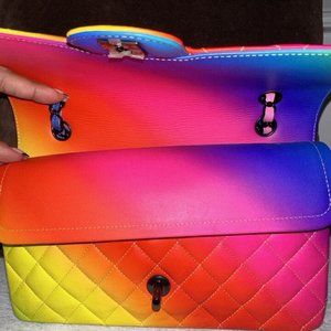 BRAND NEW Chanel Womens Medium Classic Flap Bag Handbag Rainbow 23C RARE!!